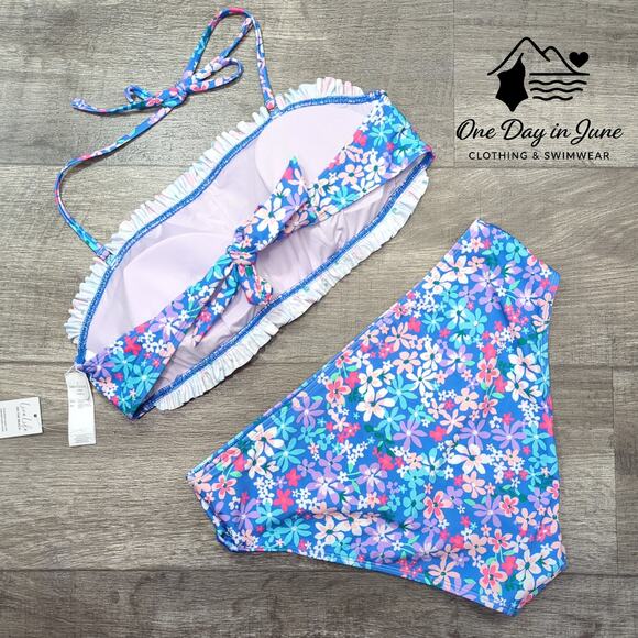 Cupshe Tie Back Smocked Bikini Swimsuit Size L - Picture 7 of 7